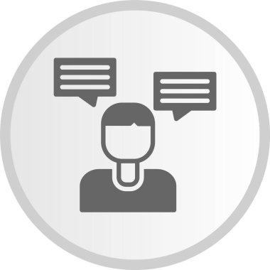 Konuşan Gri Çember Simgesi