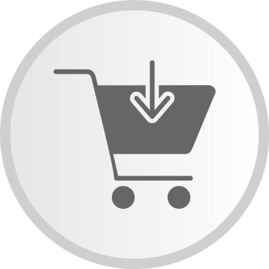 Çevrimiçi Dükkan Kabartması Gri Çember Simgesi