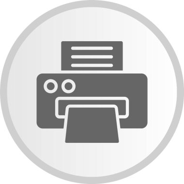 Yazıcı Kabartması Gri Çember Simgesi