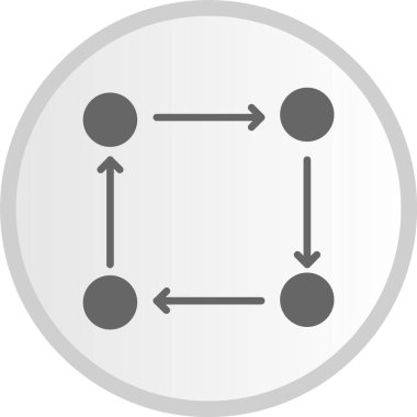 Adaptasyon Döngüsü Kabartma Çemberi Gri Simge