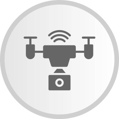 İnsansız Hava Aracı Gri Çember Simgesi