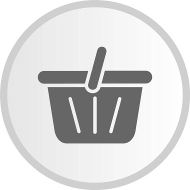 Sepet Kabartma Çemberi Gri Simgesi
