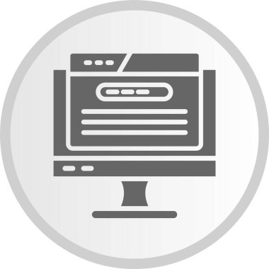 Web Sitesi Kabartma Çemberi Gri Simgesi