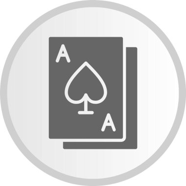 Poker Kabartma Çemberi Gri Simgesi