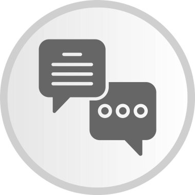 Kabarcık Konuşması Kabartma Çemberi Gri Simgesi