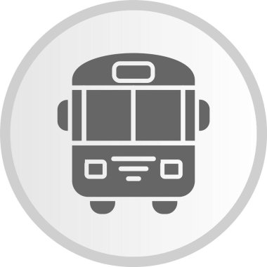 Otobüs Gri Çember Simgesi