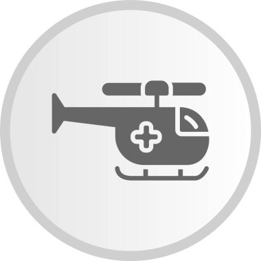Helikopter Gri Çember Simgesi