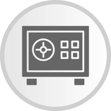 Güvenli Kutu Sembol Gri Çember Simgesi