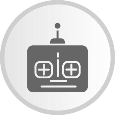 Uzaktan Denetim Kabartma Çemberi Gri Simgesi