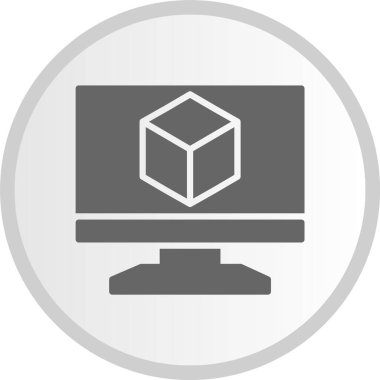 3d Gri Çember Simgesi