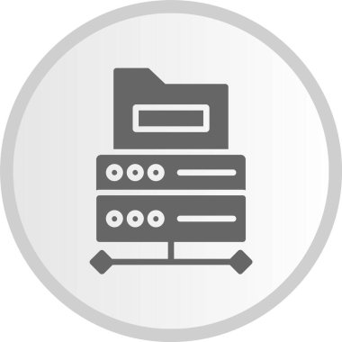 Sunucu Kabartması Gri Çember Simgesi