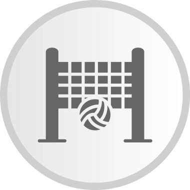 Plaj Voleybol Gri Çember Simgesi