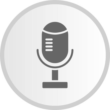 Podcast Kabartma Çemberi Gri Simgesi