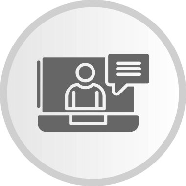 Canlı Chat Gri Çember Simgesi