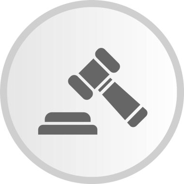 Gavell Kabartma Çemberi Gri Simgesi