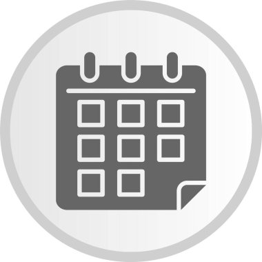 Takvim Gri Çember Simgesi