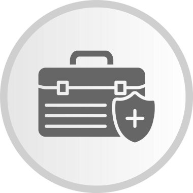 Tıbbi Sigorta Kabartma Çemberi Gri Simgesi