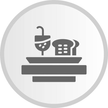 Kahvaltı Kabartması Gri Çember Simgesi