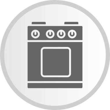 Fırın Kabartma Çemberi Gri Simgesi