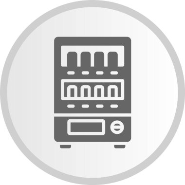 Otomat Kabartması Gri Çember Simgesi