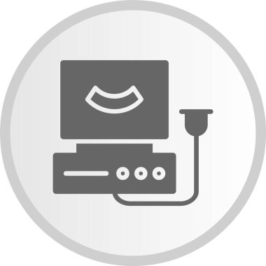 Ultrason Makinesi Gri Çember Simgesi