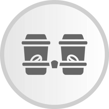 Kahve kupası kabartması Çember Gri Simge