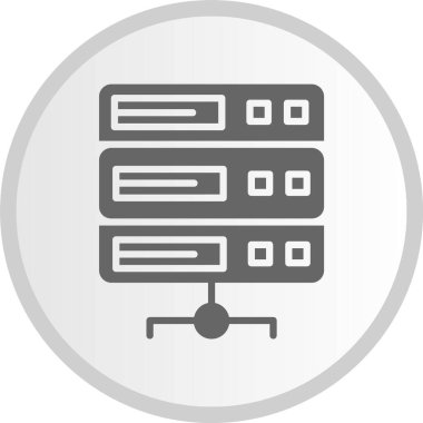 Sunucu Kabartması Gri Çember Simgesi