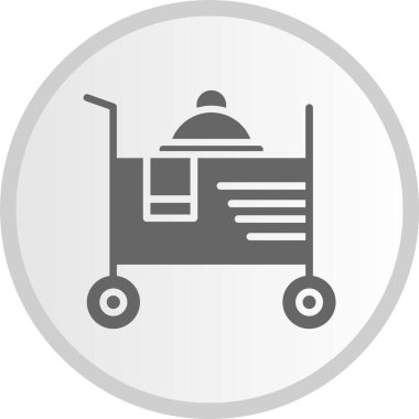 Oda Servisi Kabartması Gri Çember Simgesi