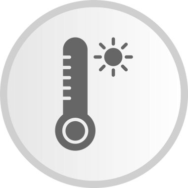 Termometre Gri Çember Simgesi