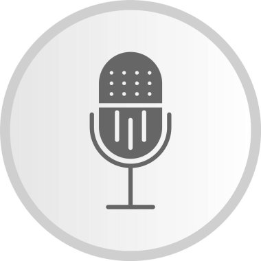 Mikrofon Çemberi Gri Simgesi