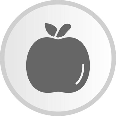 Elma Kabartma Çemberi Gri Simgesi