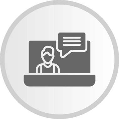 Canlı Chat Gri Çember Simgesi