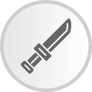 Bıçak Kabartması Gri Çember Simgesi