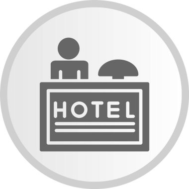 Otel Sayacı Kabartma Çemberi Gri Simgesi