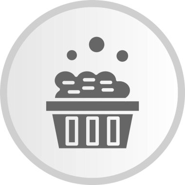 Sepet Kabartma Çemberi Gri Simge