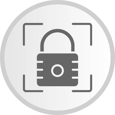 Asma kilit Kabartma Çemberi Gri Simgesi