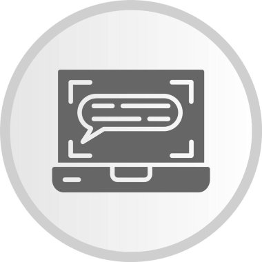 İleti Kabartması Gri Çember Simgesi