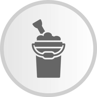 Kum Kovası Kabartma Çemberi Gri Simgesi