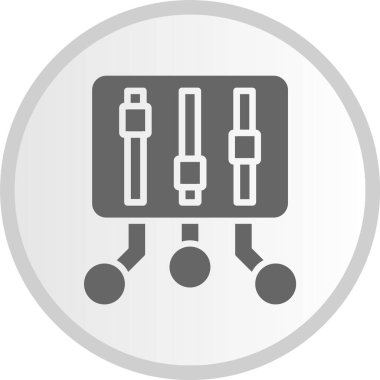 Vektör Çizgisi Kabartma Çemberi Gri Simgesi