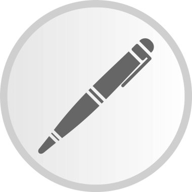 Kalem Kabartması Gri Çember Simgesi