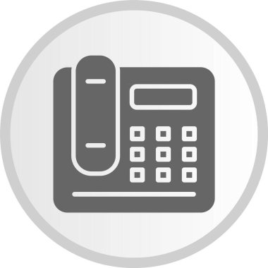 Ofis Telefonu Gri Çember Simgesi