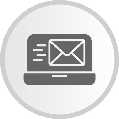 E- posta Pazarlama Kabartma Çemberi Gri Simgesi