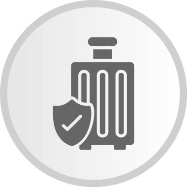 Bagaj Sigortası Kabartma Çemberi Gri Simgesi