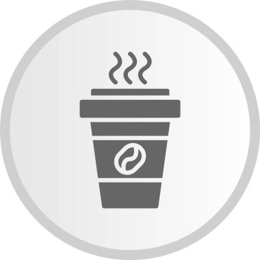 Kahve kupası kabartması Çember Gri Simge