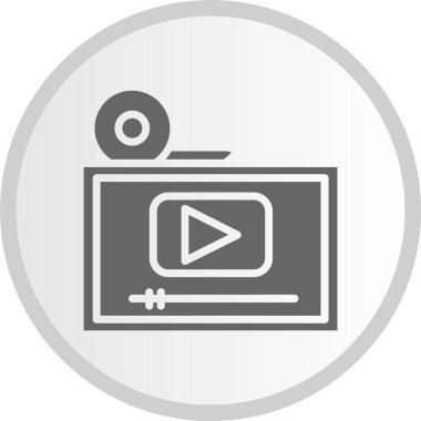 Video Oynatıcı Gri Çember Simgesi