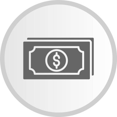 Para Kabartma Çemberi Gri Simgesi