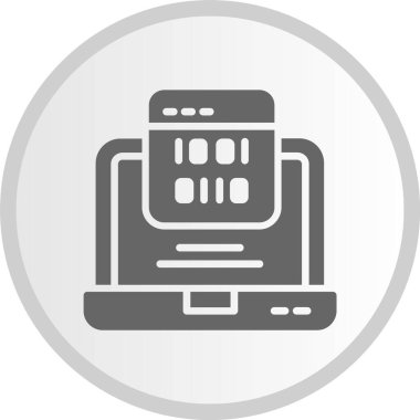 Kodlama Vektör Satırı Kabartma Çemberi Gri Simgesi