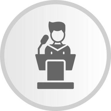 Konuşma Kabartması Gri Çember Simgesi