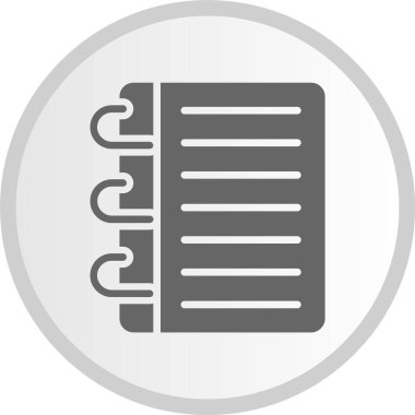 Not Defteri Gri Çember Simgesi