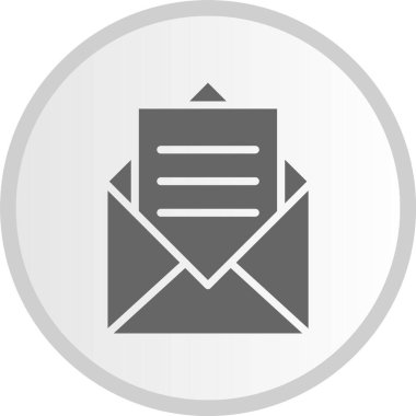 Posta Kabartma Çemberi Gri Simgesi